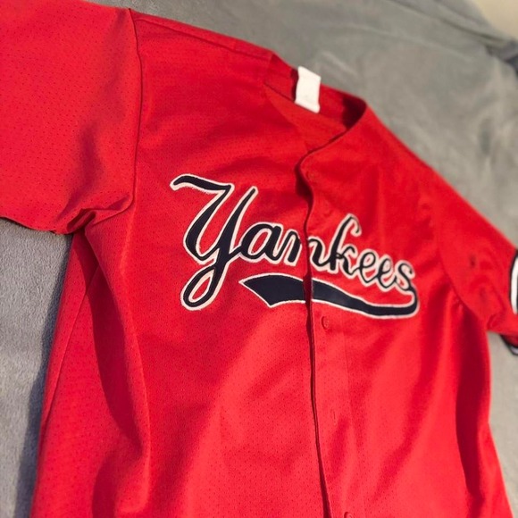 Vintage 90s Majestic NY Yankees Red Alternate Jersey XL – Made in USA - Picture 2 of 8